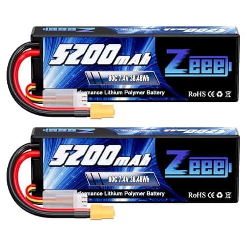 Batería Lipo Zeee 2S 5200mAh 7.4V 80C con Conector XT60