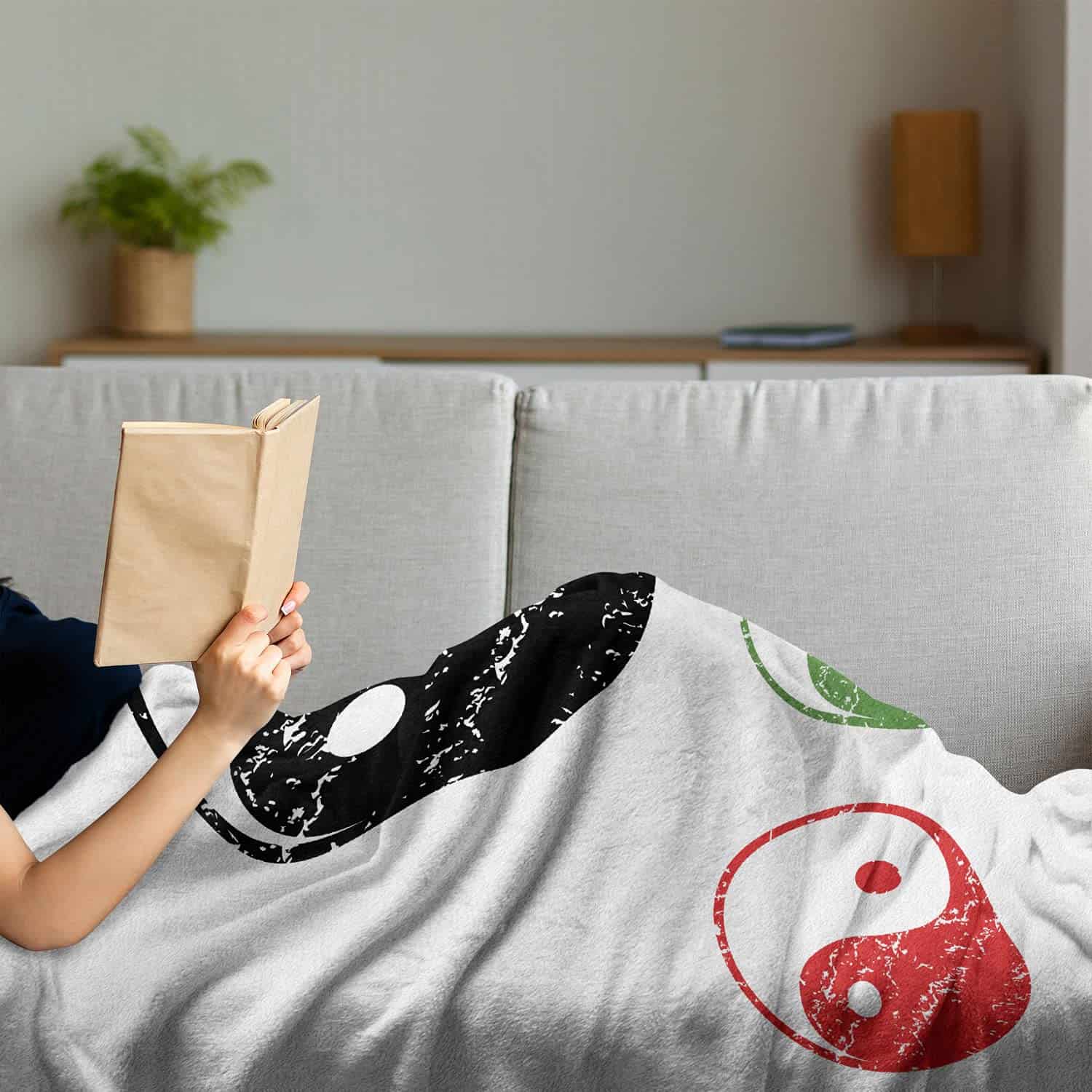 Manta Lunarable Ying Yang, Diseño Grunge Tao Tierra - Imagen 5