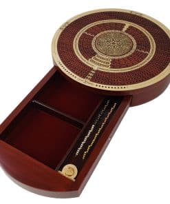 Tablero de Cribbage Continuo Redondo de 4 Vías con Cajón de