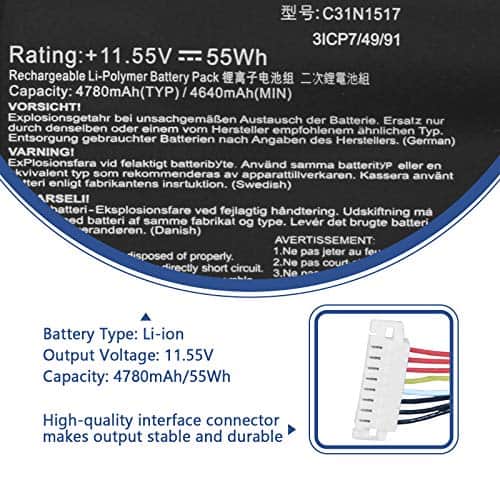 ANTIEE C31N1517 Batería de Portátil Compatible con ASUS - Imagen 3