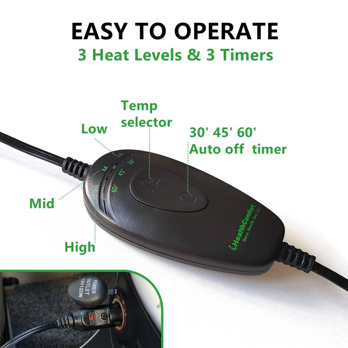 Manta Térmica Eléctrica Lavable a Máquina IHEALTHCOMFORT, - Imagen 7