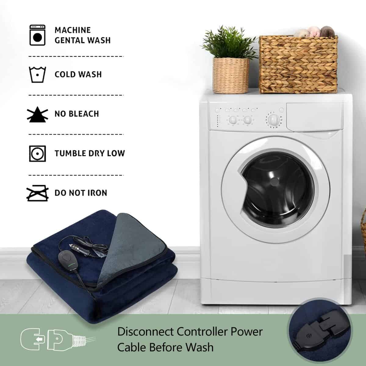 Manta Térmica Eléctrica Lavable a Máquina IHEALTHCOMFORT, - Imagen 3