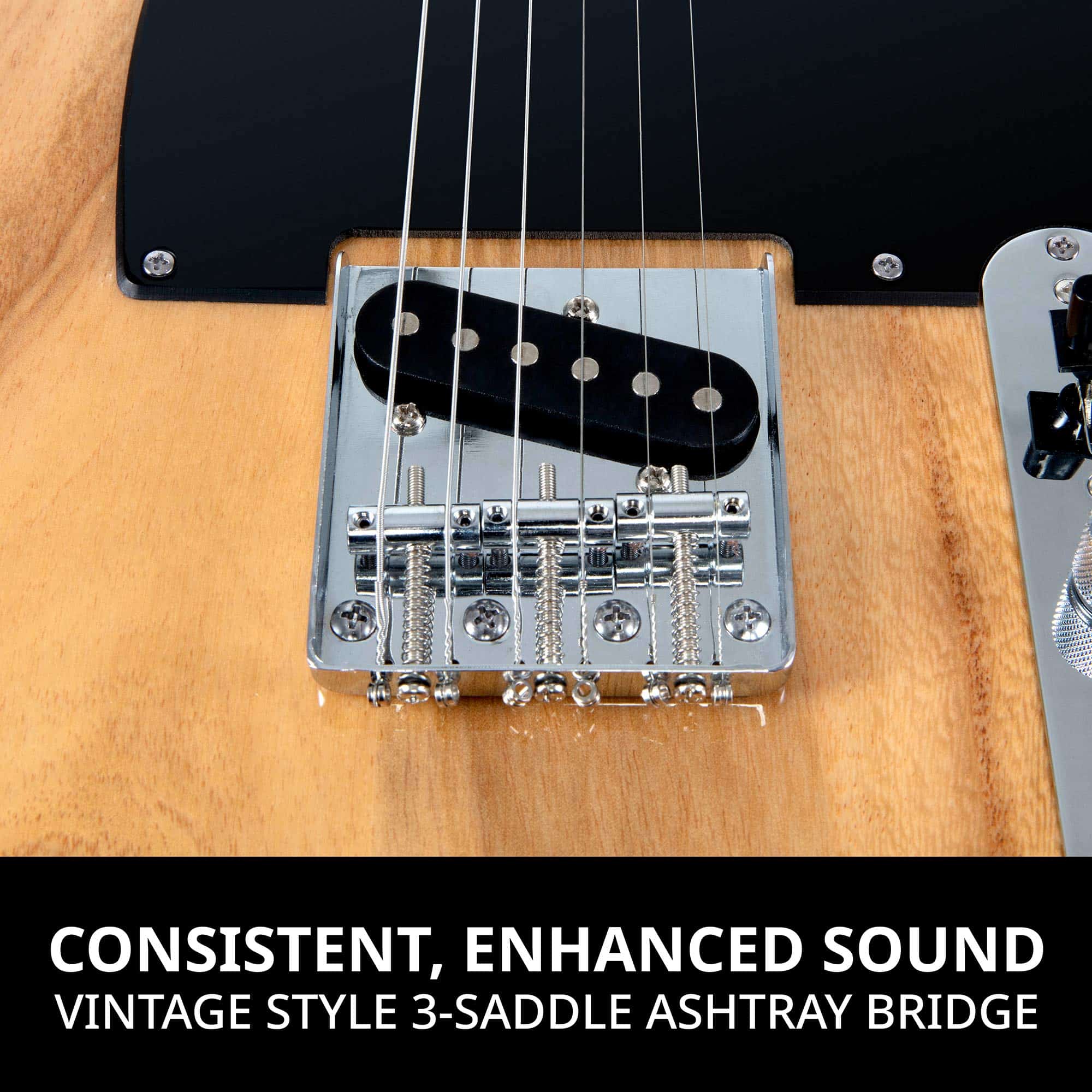 Guitarra Eléctrica LyxPro 39” Serie TL, Cuerpo de Madera de - Imagen 4