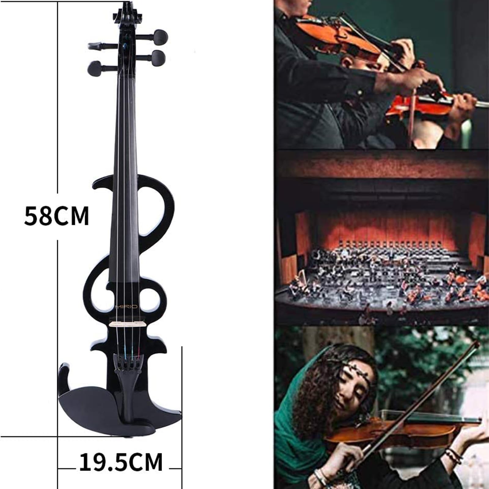 Violines Eléctricos, MIRIO 4/4 Tamaño completo Silencioso - Imagen 5