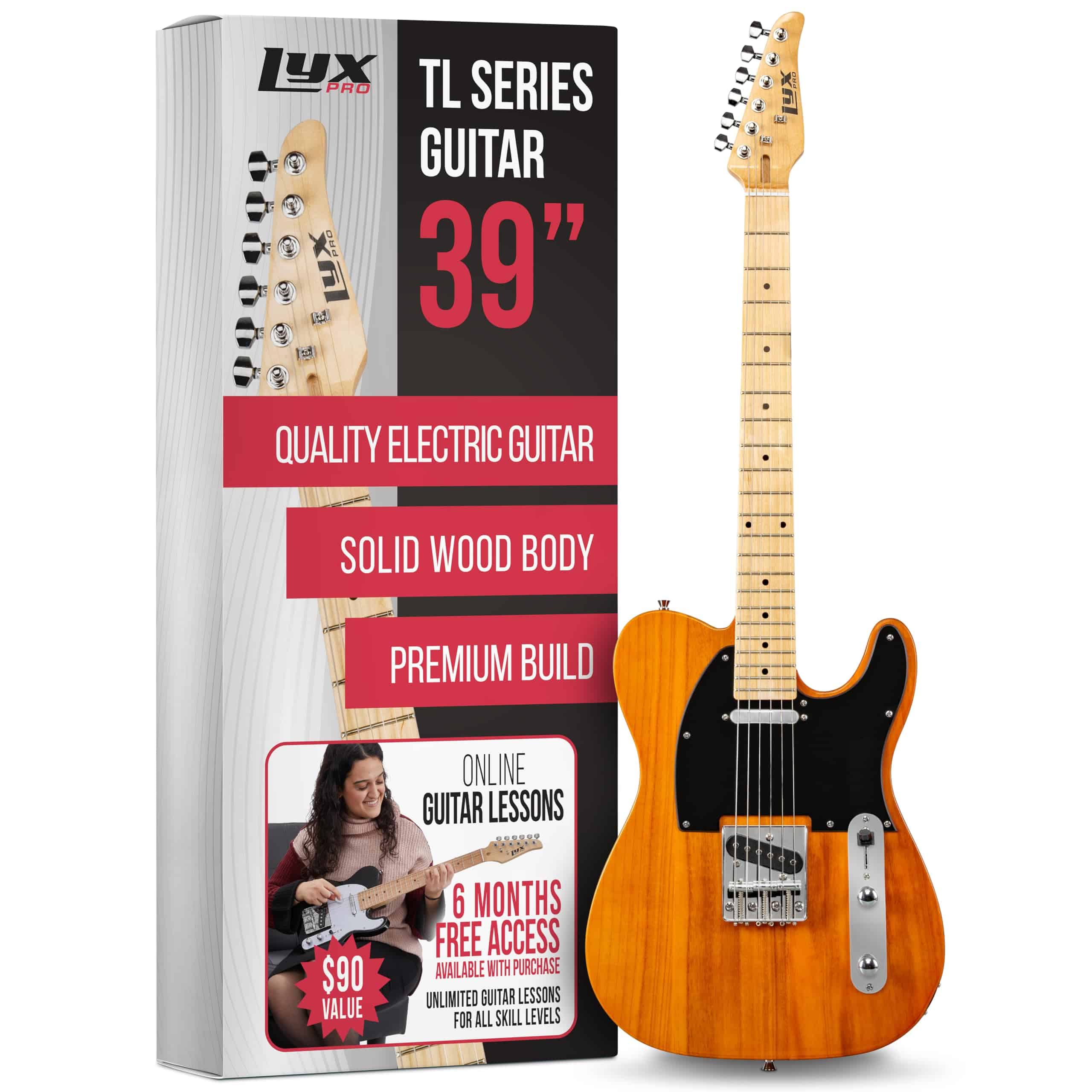 Guitarra eléctrica LyxPro 39� TL Series, cuerpo de madera