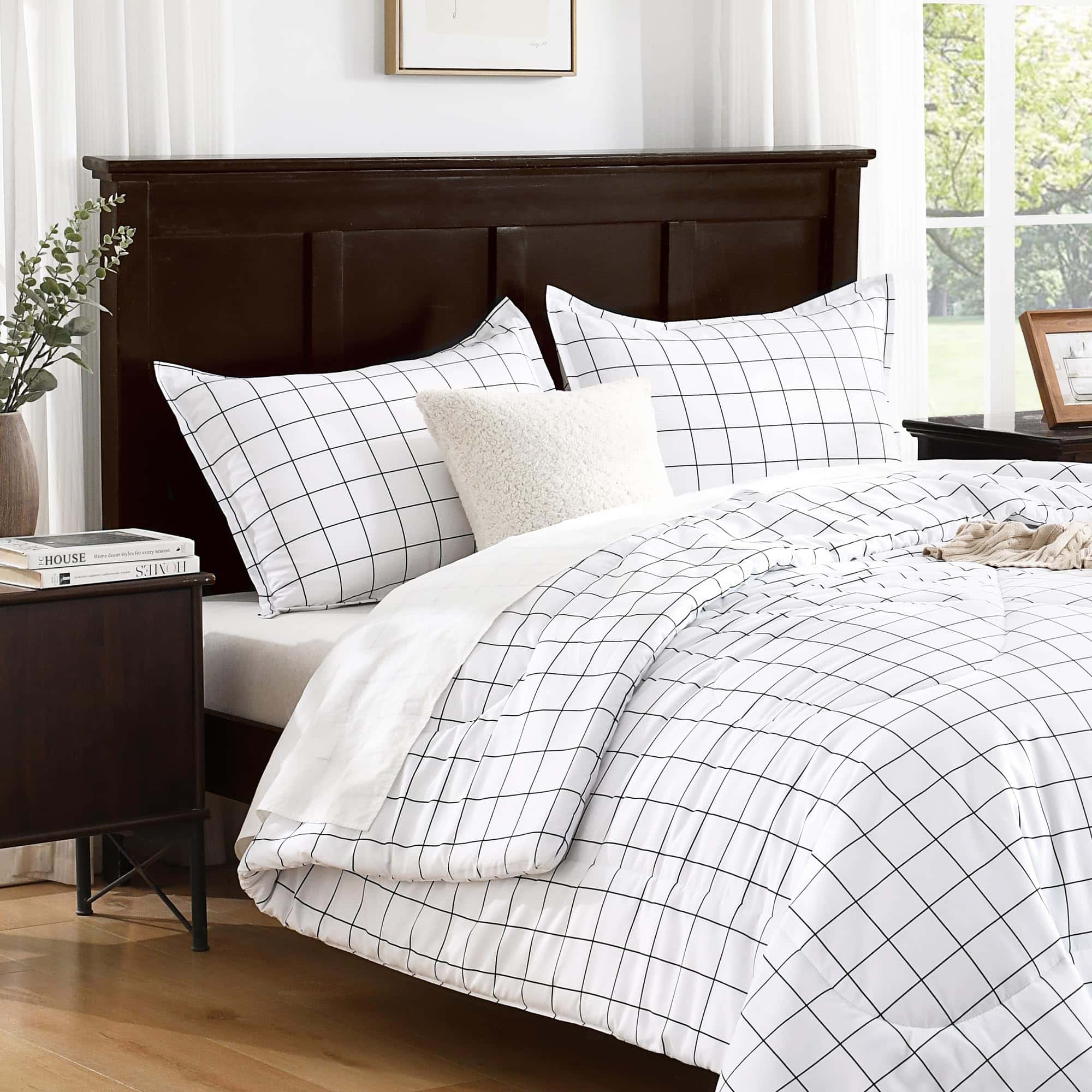 Juego de Edredón Andency White Grid Tamaño King (104x90 - Imagen 6