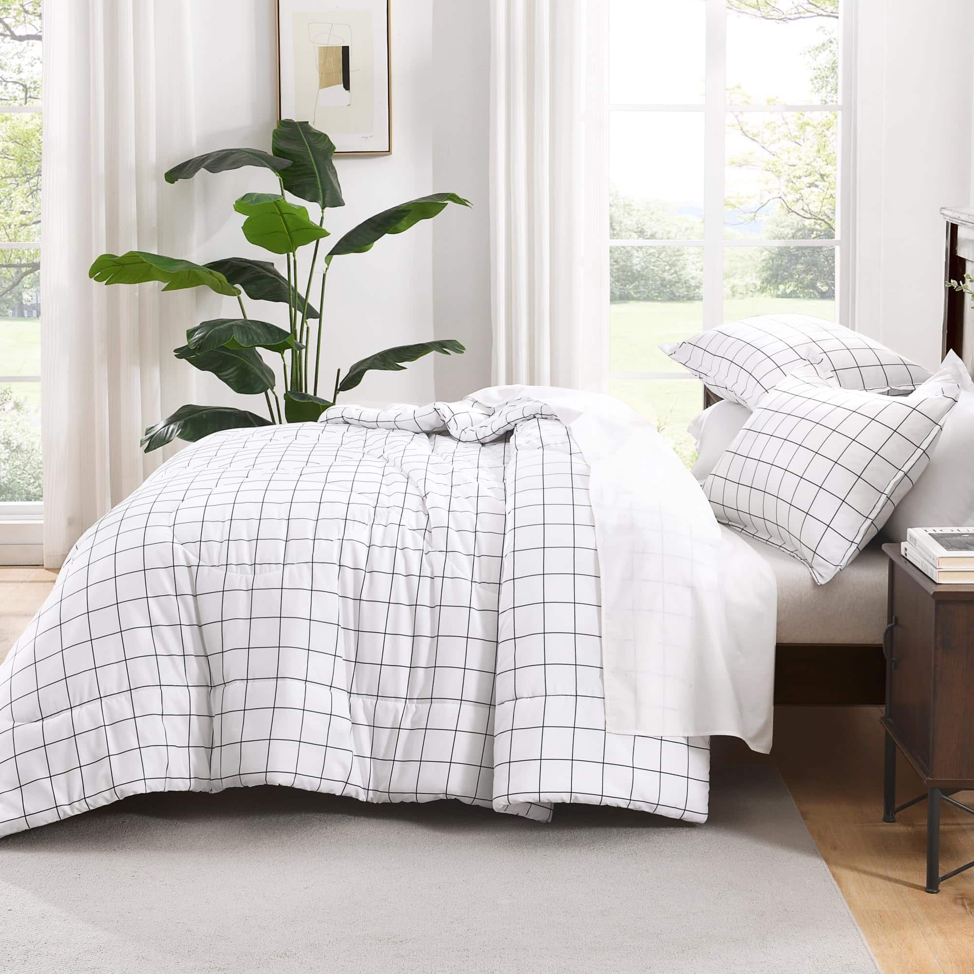 Juego de Edredón Andency White Grid Tamaño King (104x90 - Imagen 7