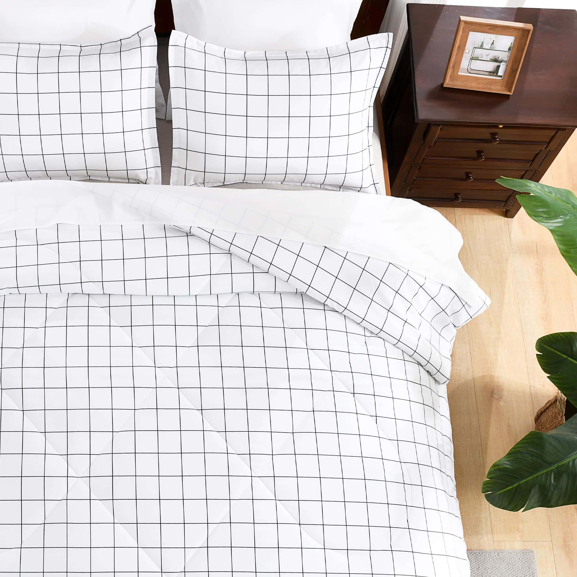 Juego de Edredón Andency White Grid Tamaño King (104x90 - Imagen 5
