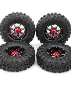 4Pcs Llantas de Metal con Bloqueo de Cuentas & Neumáticos