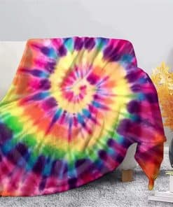 Manta de Franela Suave con Diseño de Pintura de Tie Dye