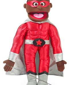 Titere de 25" Superhéroe, Niño Negro, Estilo Ventrílocuo de