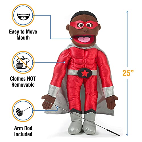 Titere de 25" Superhéroe, Niño Negro, Estilo Ventrílocuo de - Imagen 4