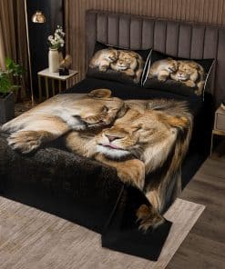 Juego de Cubrecama Homewish Lion 3D Pareja de Leones