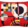 Funda de Cojín Lumbar Roja con Contrapesos Kandinsky de