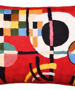 Funda de Cojín Lumbar Roja con Contrapesos Kandinsky de