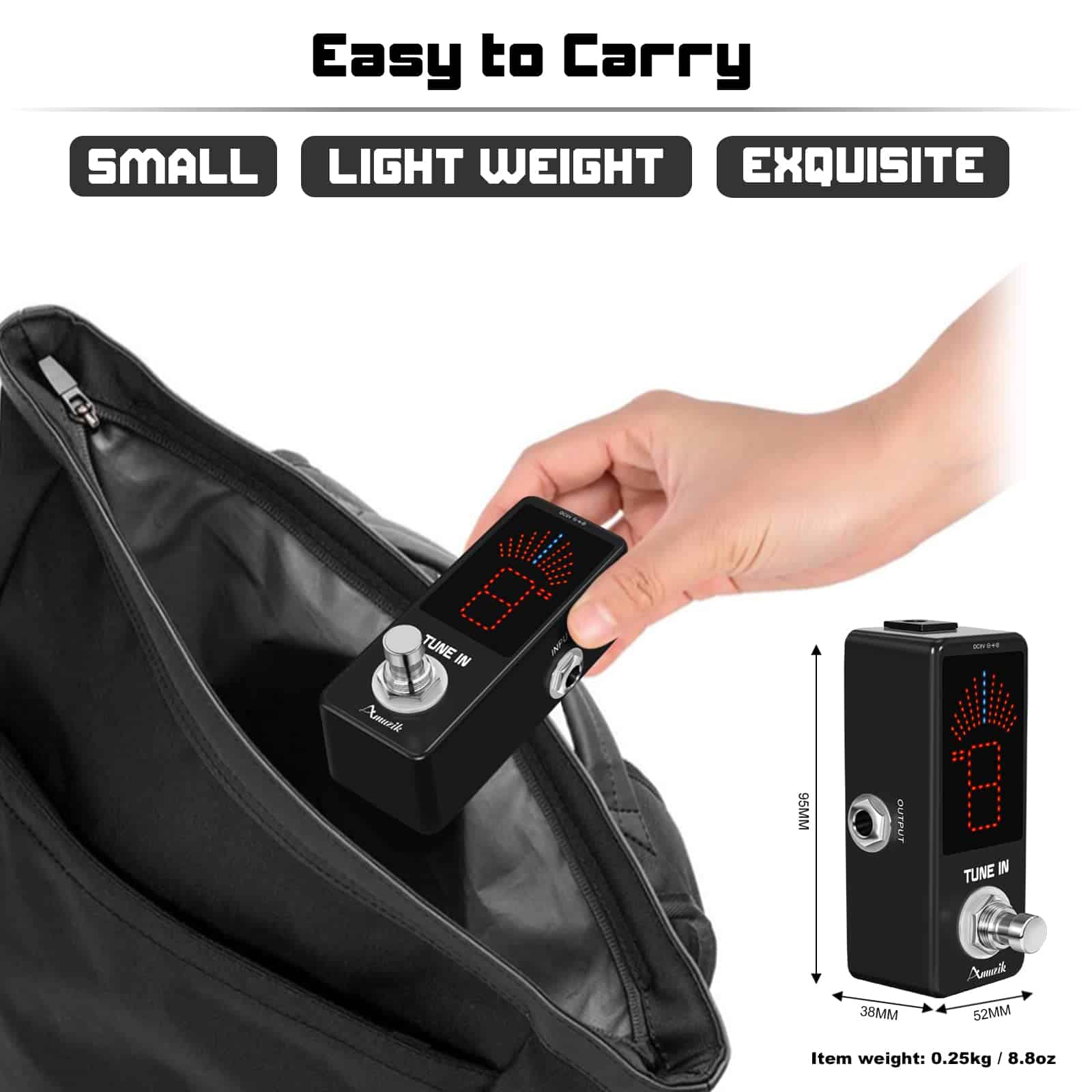 Pedal Afinador de Guitarra Amuzik de Alta Precisión - - Imagen 7