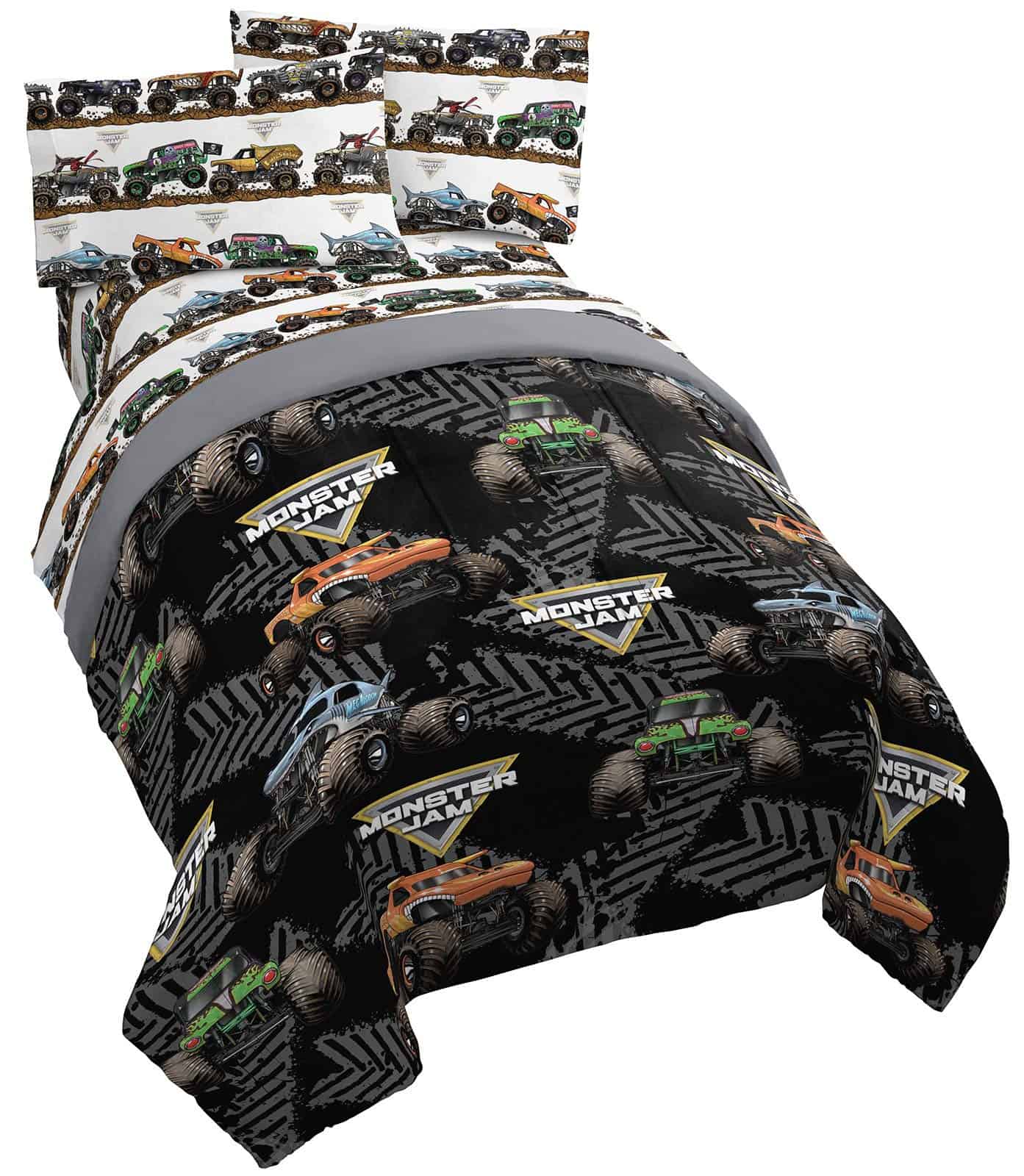 Jay Franco Monster Jam Juego de Cama Queen de 5 Piezas -