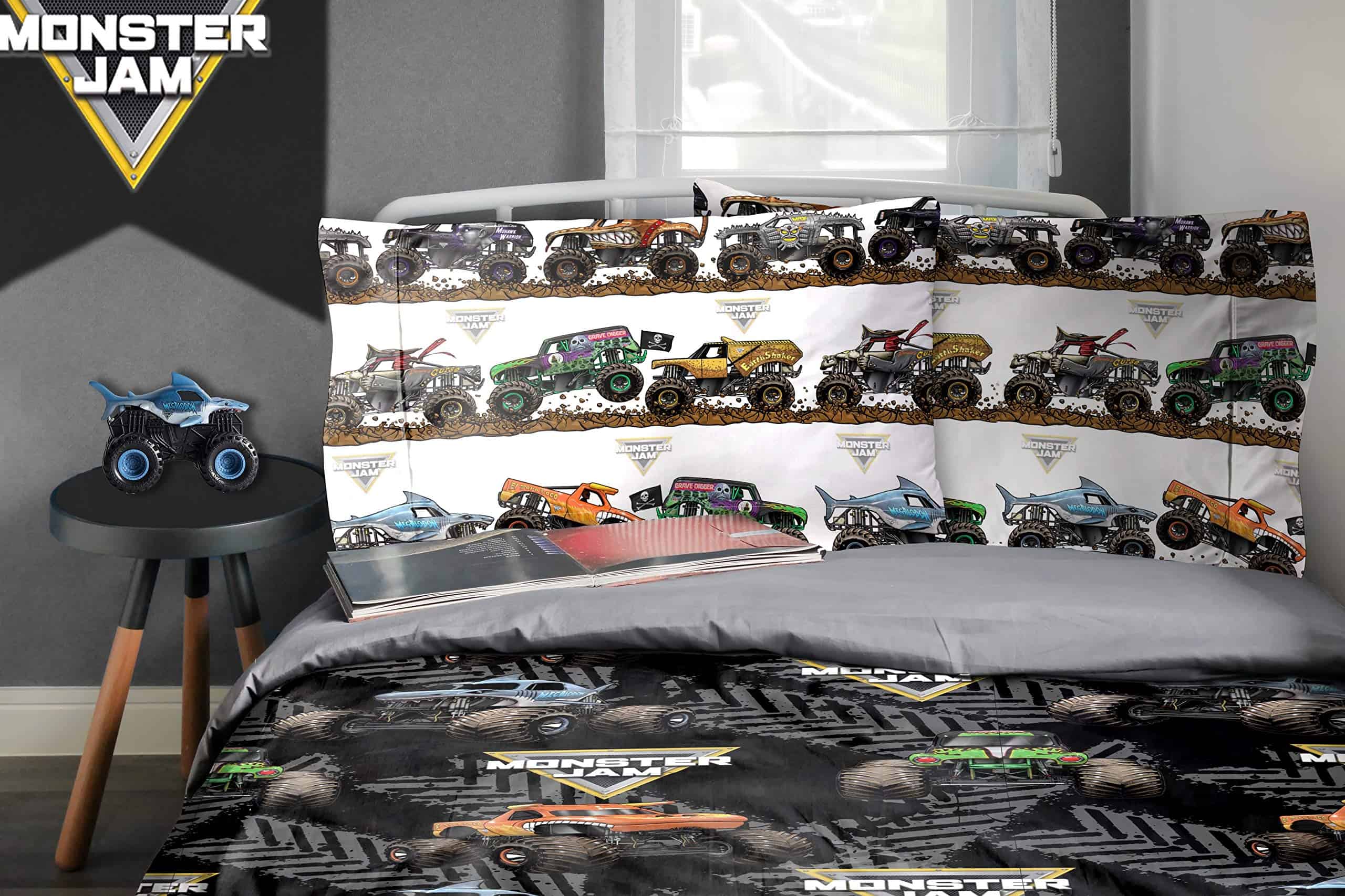 Jay Franco Monster Jam Juego de Cama Queen de 5 Piezas - - Imagen 8