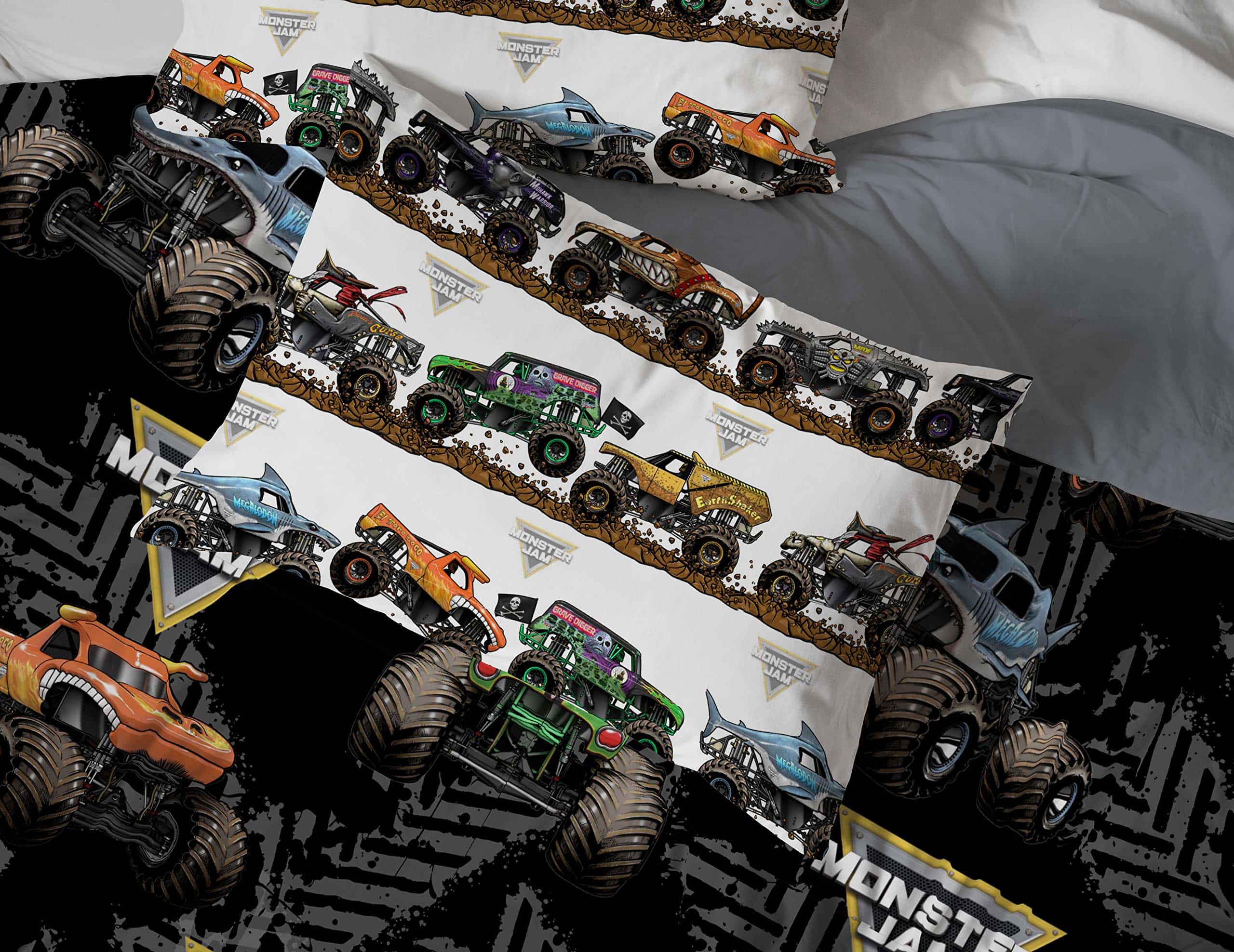 Jay Franco Monster Jam Juego de Cama Queen de 5 Piezas - - Imagen 7