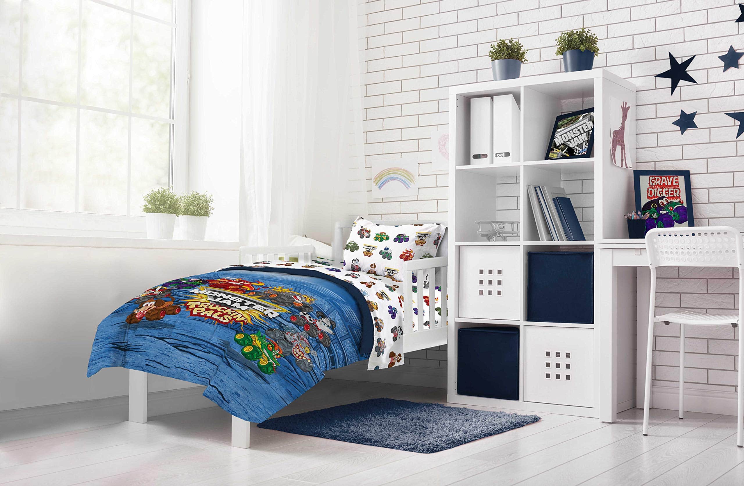 Jay Franco Monster Jam Truckin' Pals 4 Piezas Juego de Cama - Imagen 8