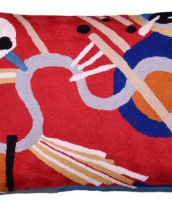 Funda de Almohada Moderna Roja Lumbar Kandinsky en Flow |