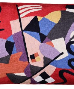 Funda de cojín lumbar rojo abstracto Kandinsky Designs de
