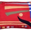 Funda de cojín lumbar rojo abstracto Kandinsky de Kashmir