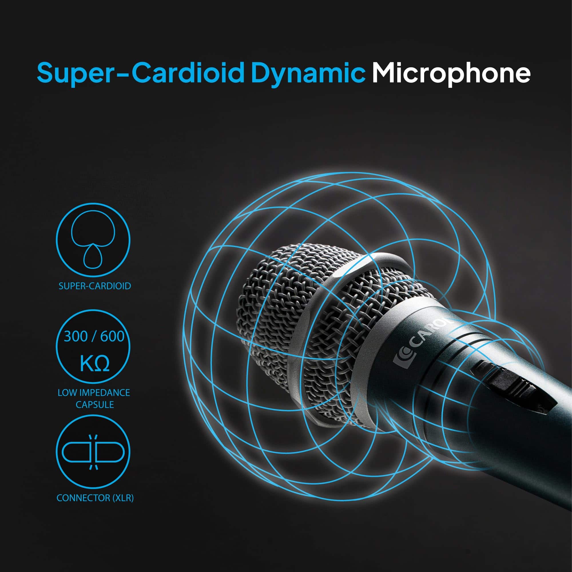 Micrófono Dinámico CAROL con Super-Cardioide E dur-916S, - Imagen 3