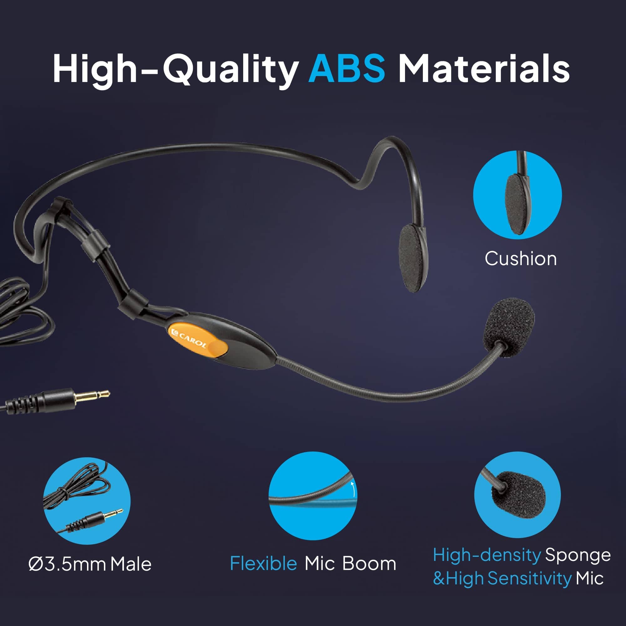 Auriculares con cable estéreo CAROL 3.5mm Micrófono de - Imagen 4