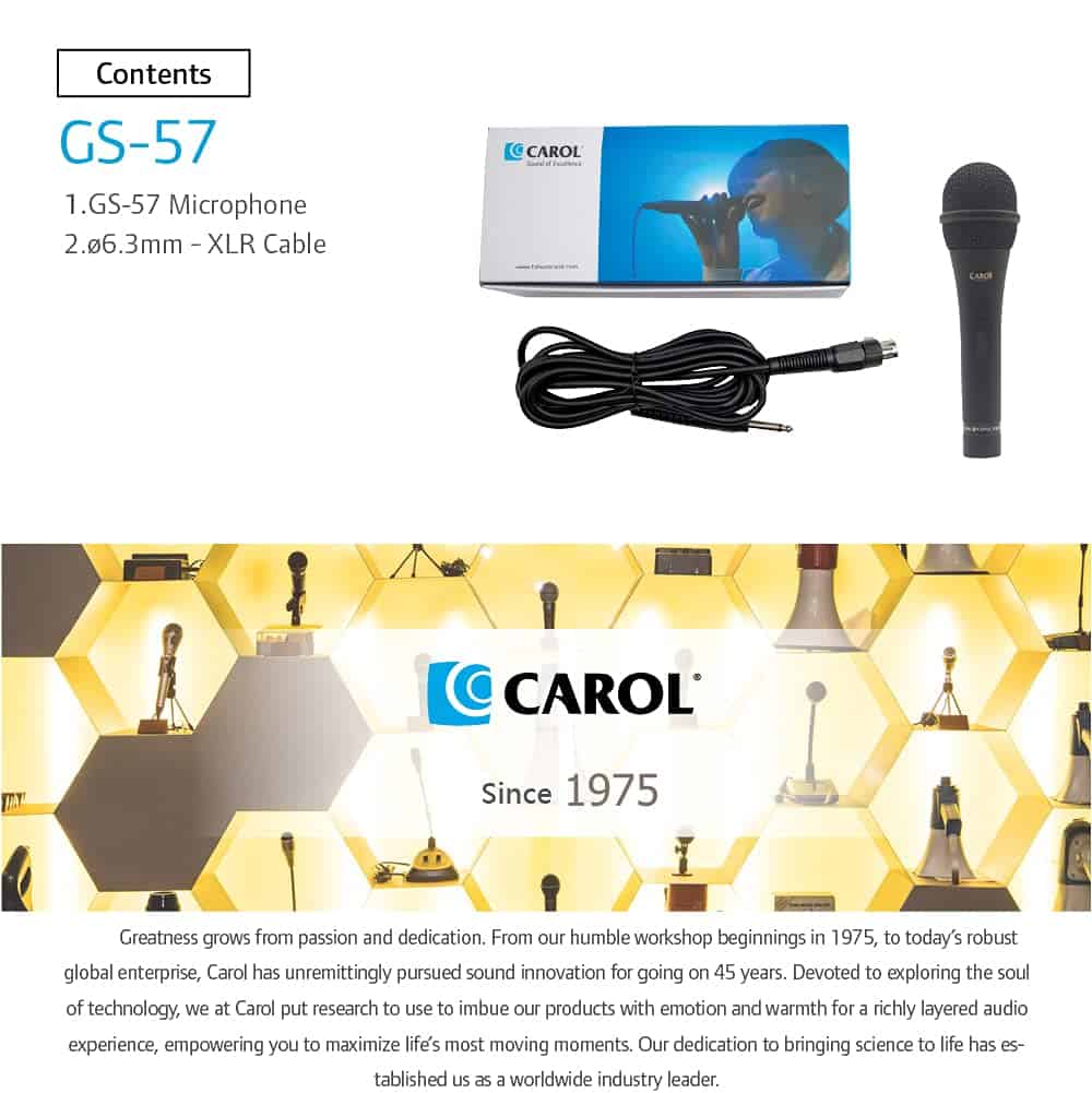 Micrófono Dinámico Unidireccional CAROL para Vocales en - Imagen 9