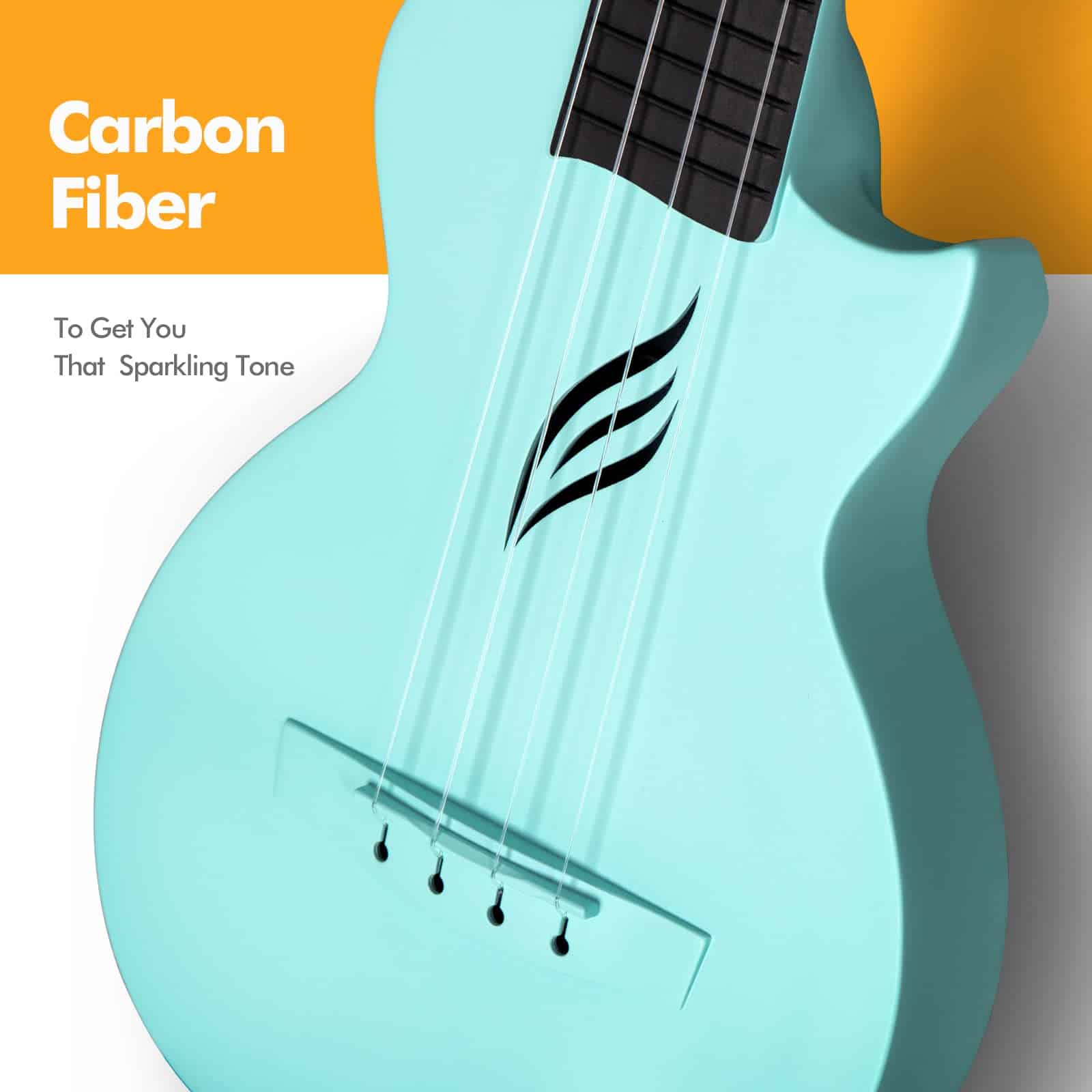 Ukulele Soprano Enya Nova U Mini 21" de Fibra de Carbono - - Imagen 4