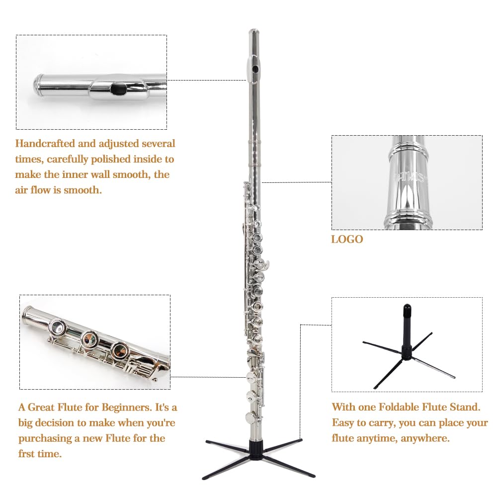 Flauta YANASON Cerrada de Agujero en Do 17 Llaves Flauta - Imagen 3