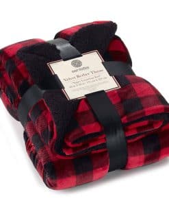 Manta Sherpa Genteele Super Suave Reversible -Rojo/Negro