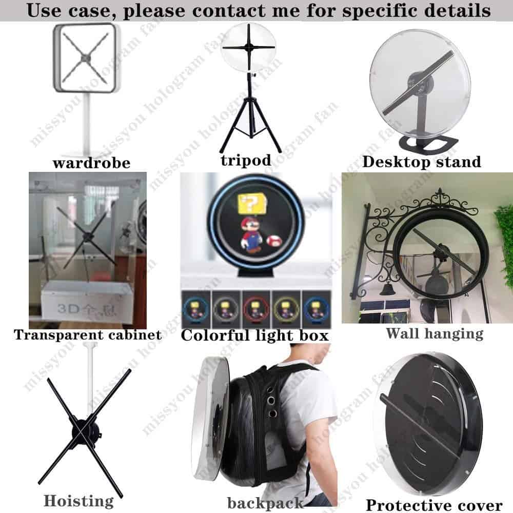 3D Hologram Fan, 42CM Proyector Holográfico 3D HD LED Árbol - Imagen 10