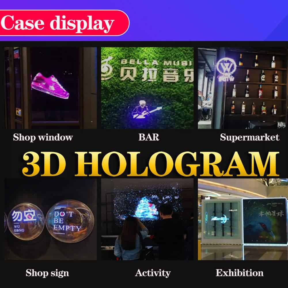 3D Hologram Fan, 42CM Proyector Holográfico 3D HD LED Árbol - Imagen 8