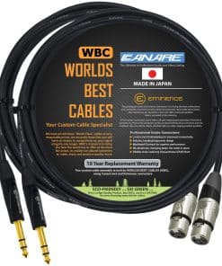 2 Unidades - 4 Pies - Cable de Parche XLR a TRS Balanceado