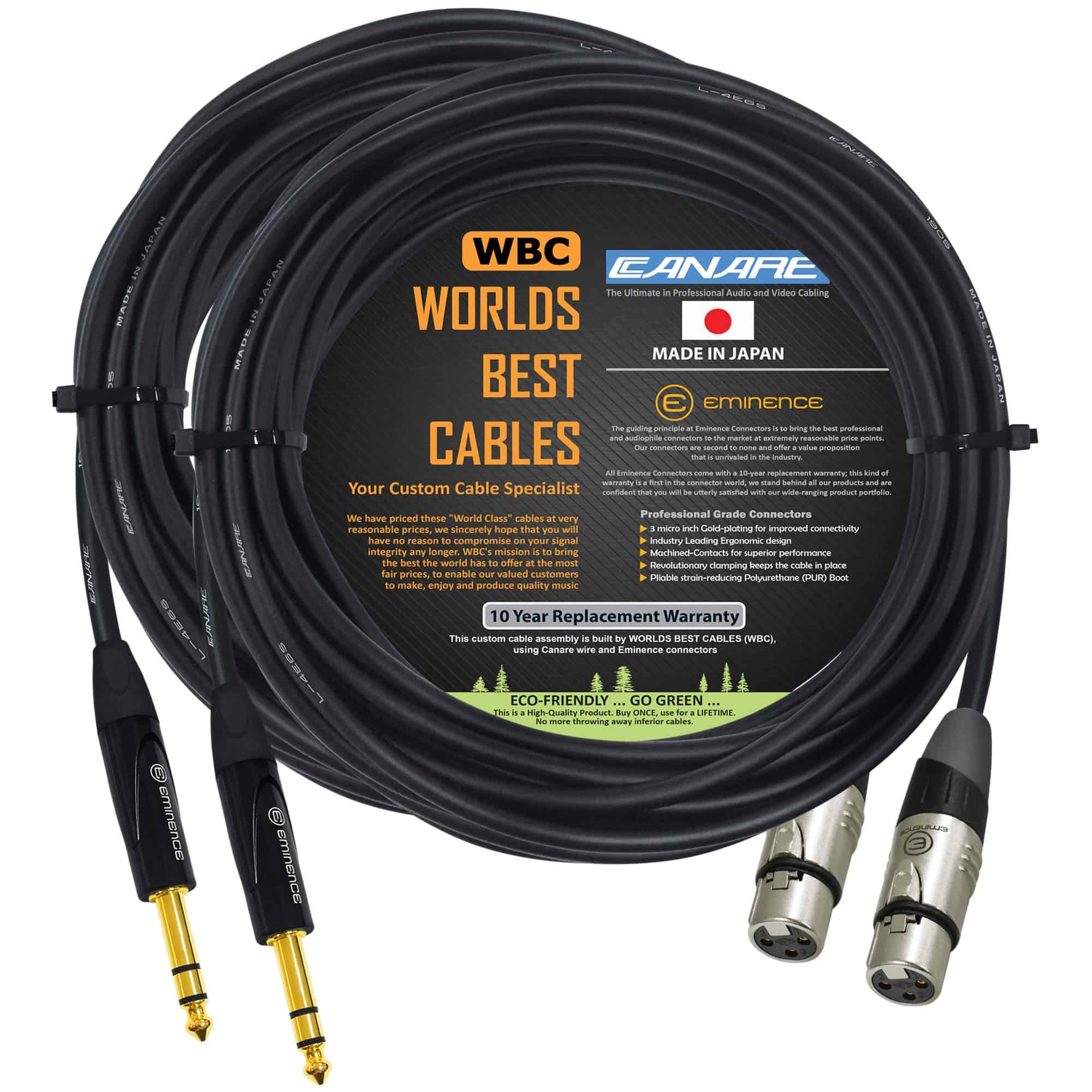 2 Unidades - Cable de 25 pies - Canare L-4E6S, Star Quad