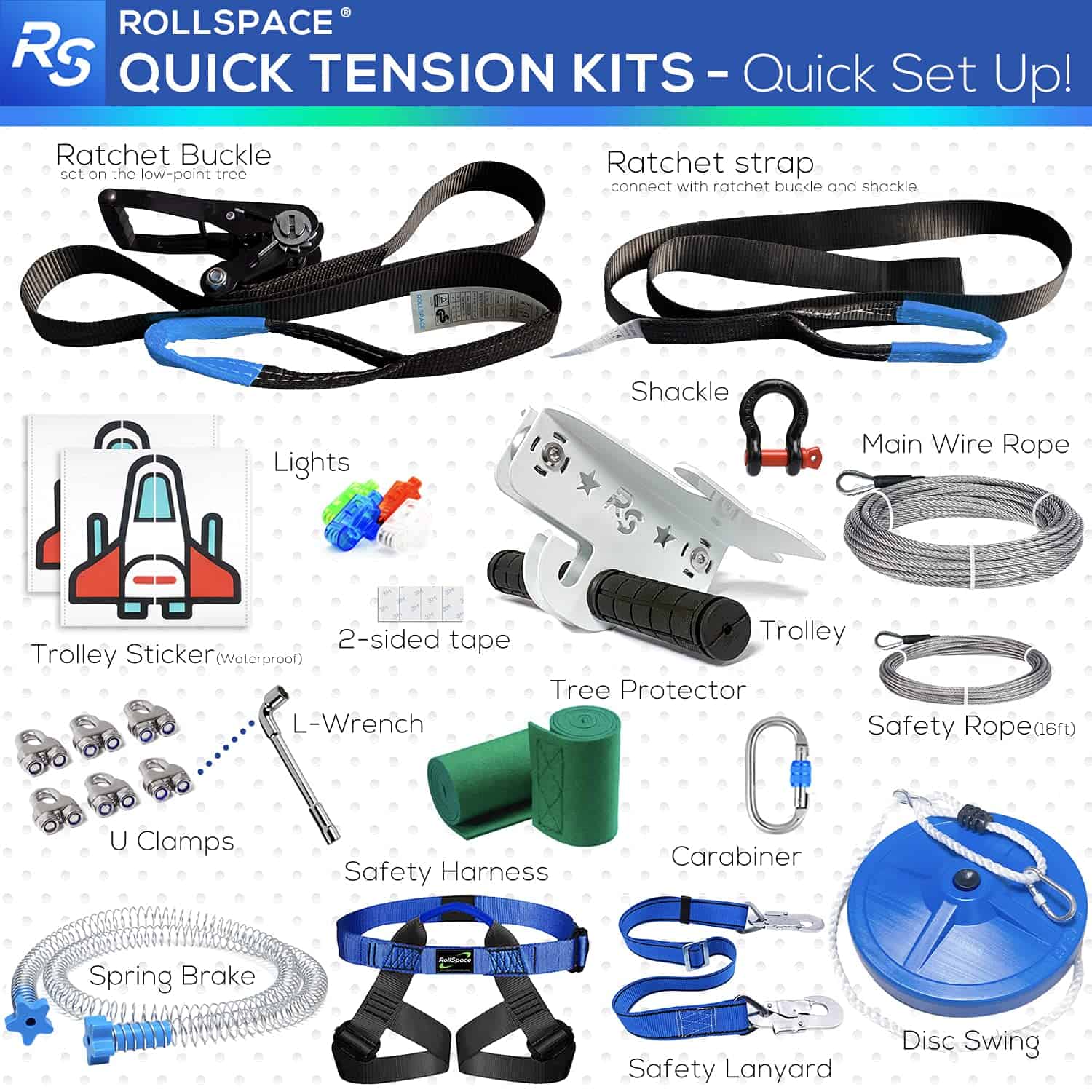 Kit de Tirolesa RollSpace de 150 pies para Patios con Kit - Imagen 4