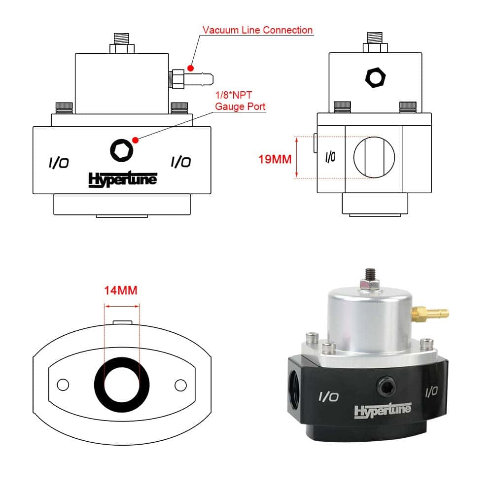 Regulador de presión de combustible ajustable Hypertune 8AN - Imagen 5