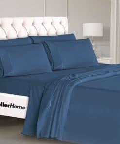 Juego de Sábanas de Lujo Mueller de 6 -Azul Marino