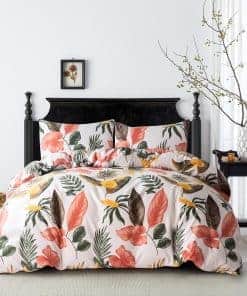 HSKIKWN Juego de funda nórdica de hoja de plátano Queen