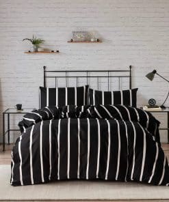Juego de Funda nórdica a Rayas Negras y Blancas de
