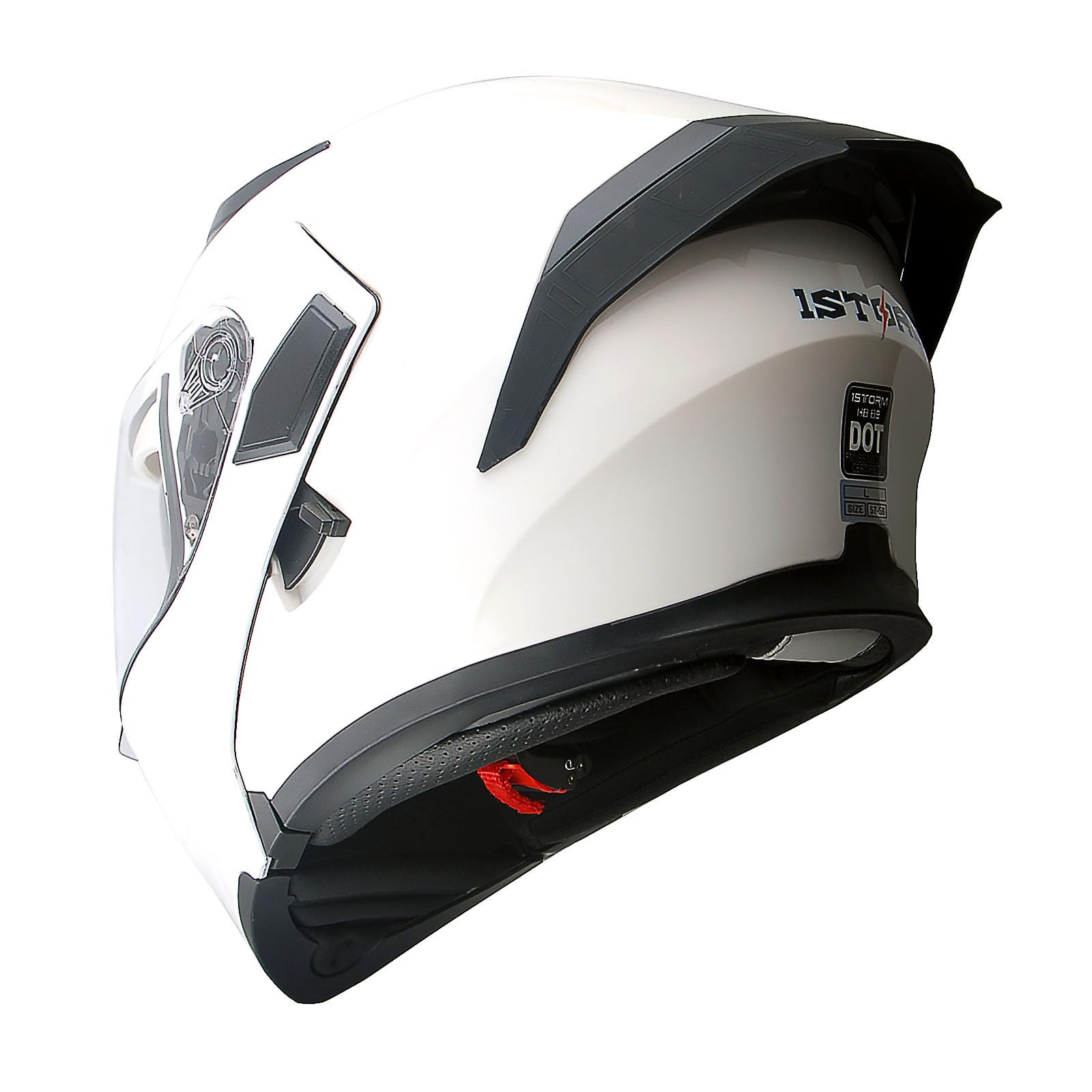 1Storm Casco de Motocicleta Modular de Cara -Blanco Brillant - Imagen 6