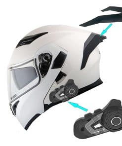 1Storm Casco de Motocicleta Modular de Cara -Blanco Brillant