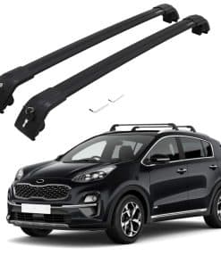 Barras transversales de techo para automóvil negras para