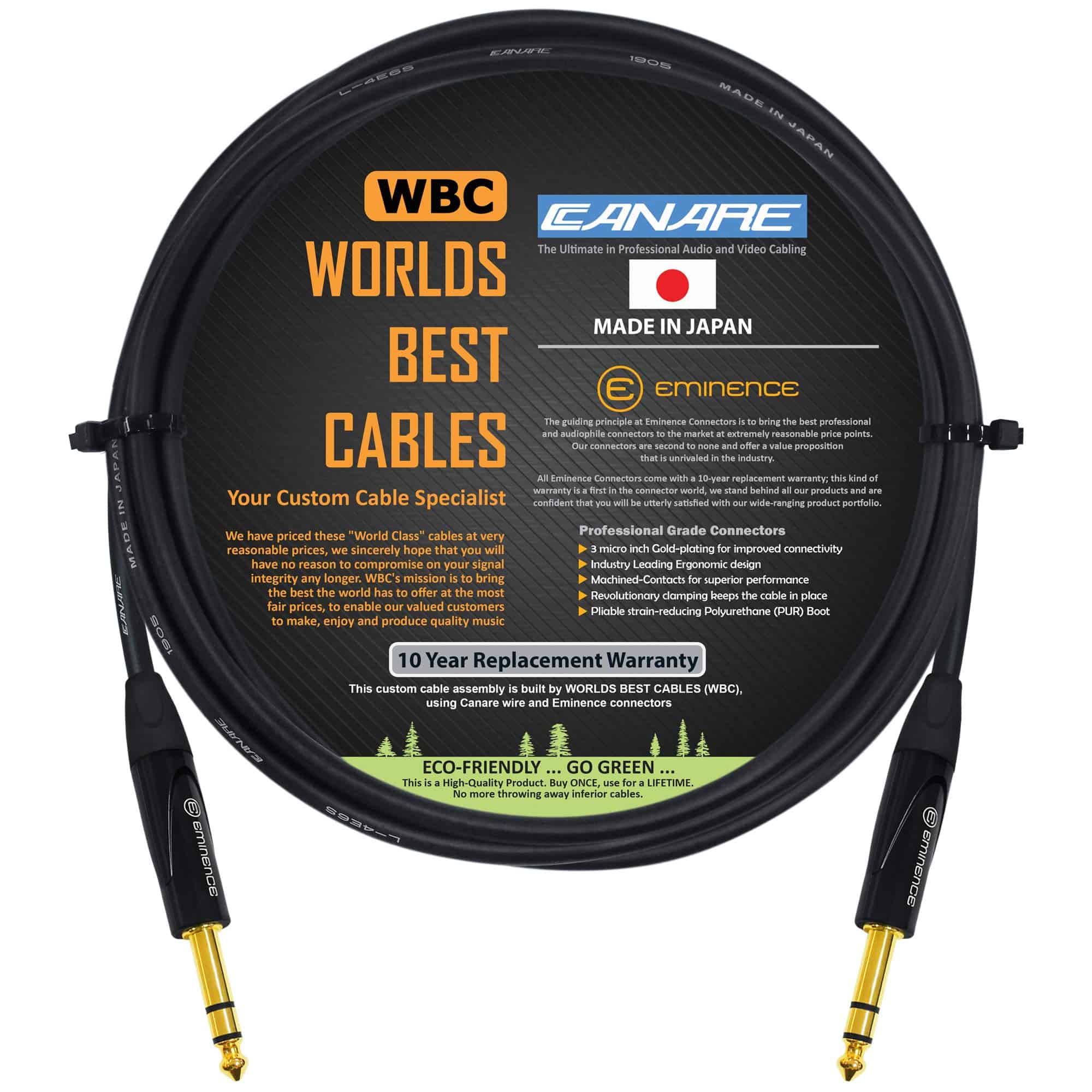 Cable de Parche TRS Balanceado Canare L-4E6S de 6 Pies con