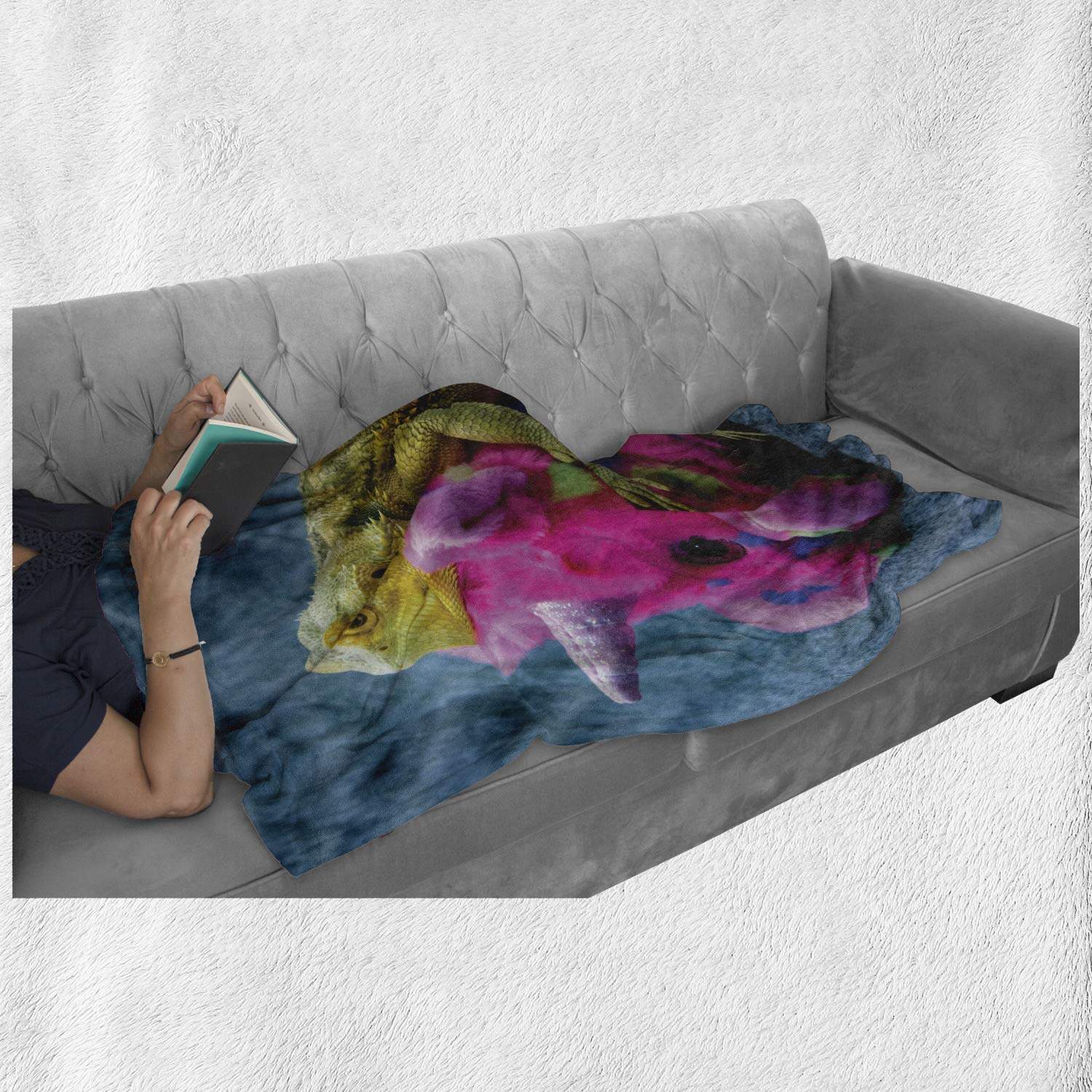 Manta de tiro Lunarable Bearded Dragon, Foto de unicornio - Imagen 7