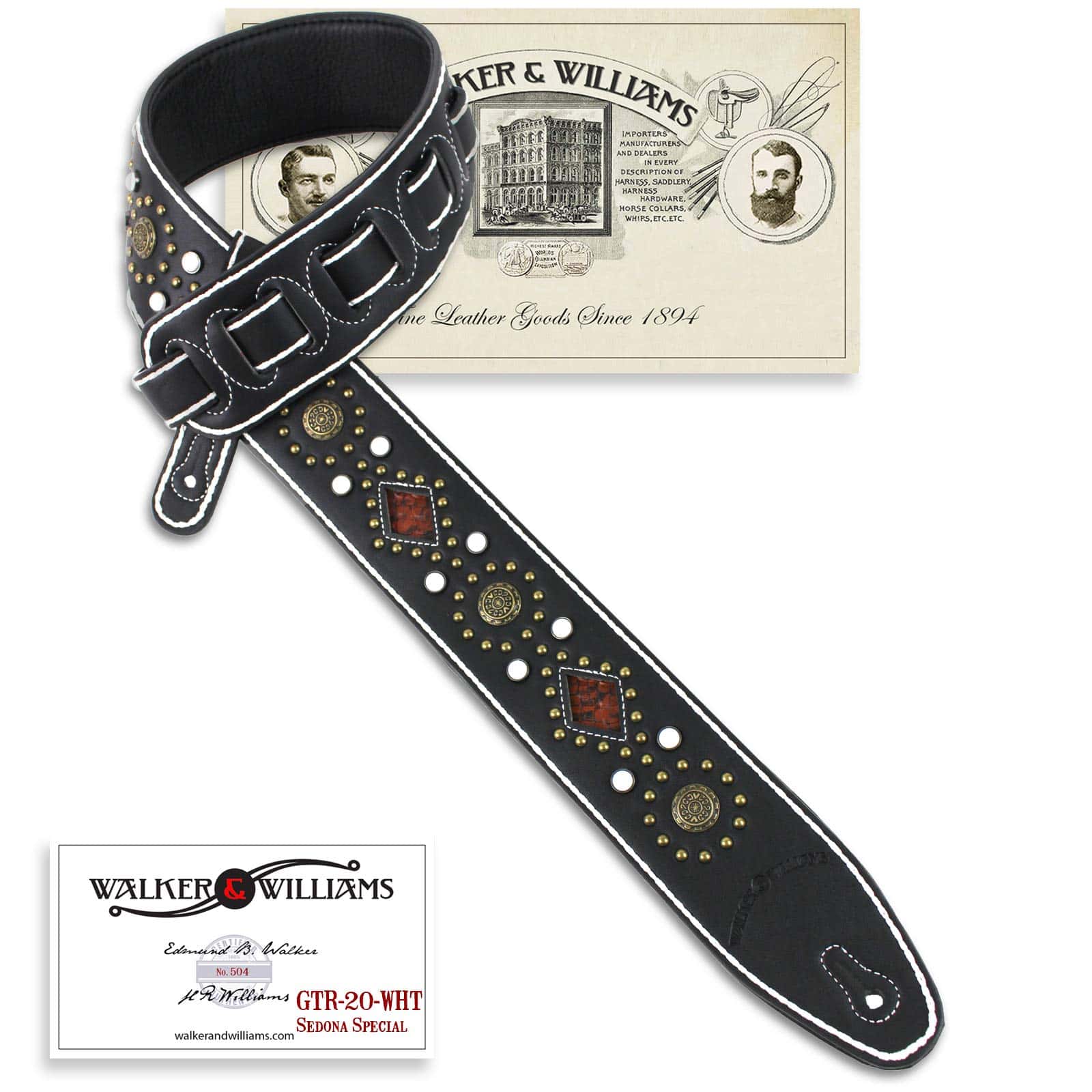 Correa de Guitarra Walker And Williams GTR-20-WHT Sedona - Imagen 10