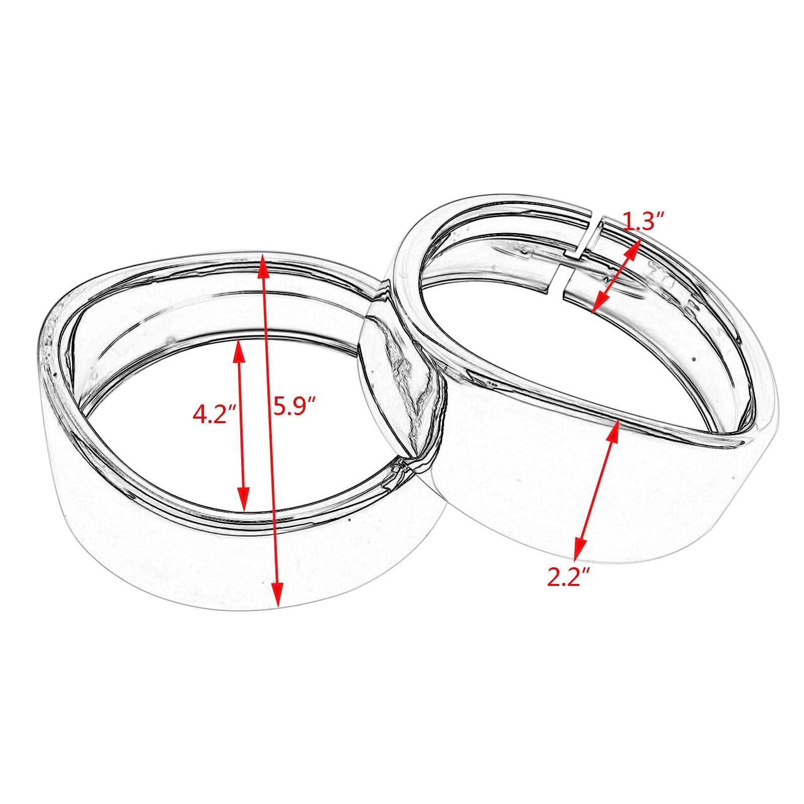 HDBUBALUS Aro de Moldura de Faro de 7 pulgadas Estilo - Imagen 6
