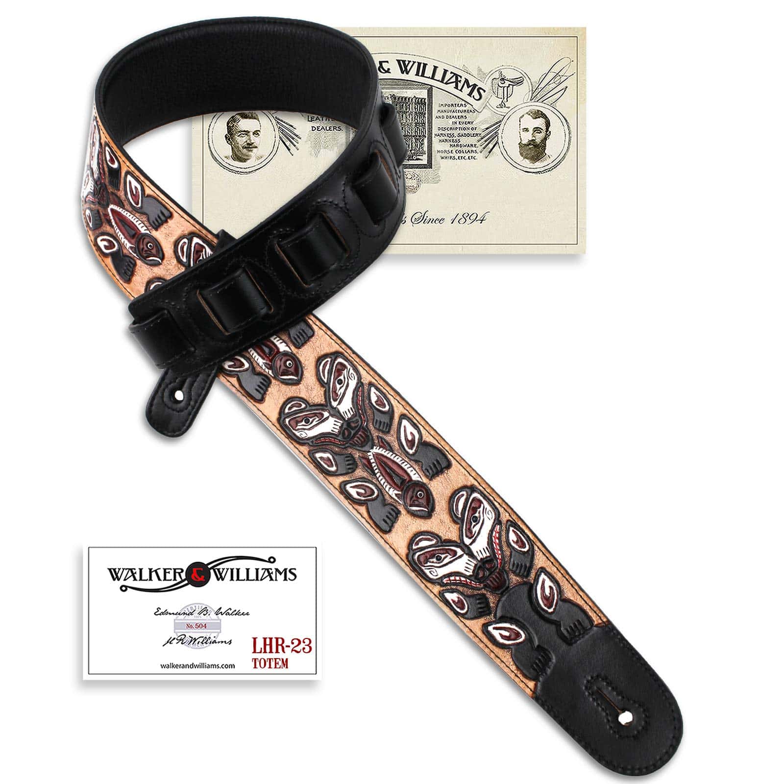 Correa para guitarra Walker And Williams LHR-23 negra - Imagen 10